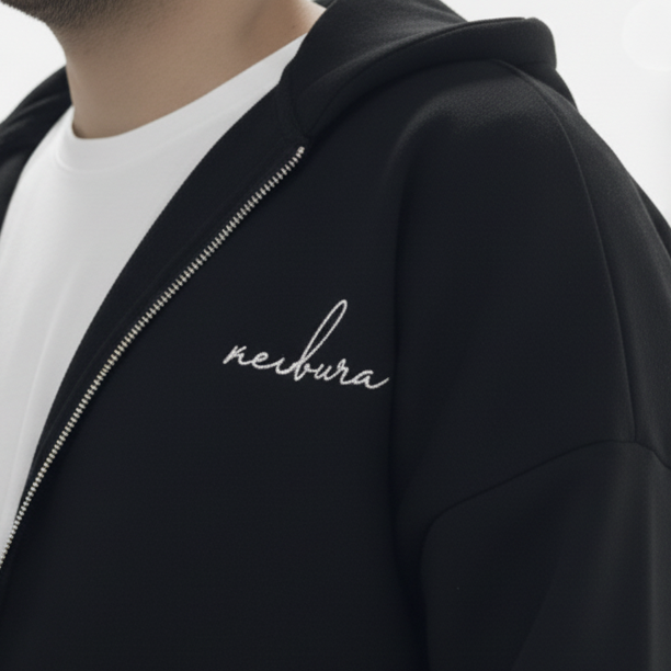 Cinematic close-up of nebura text with blur