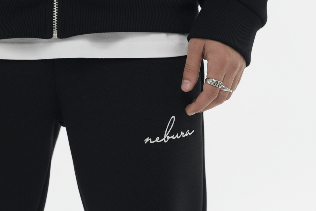 Close-up of nebura text on thigh